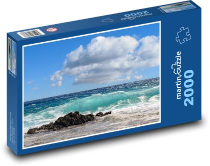 Vlny v oceáne - more, pláž - Puzzle 2000 dielikov, rozmer 90x60 cm 
