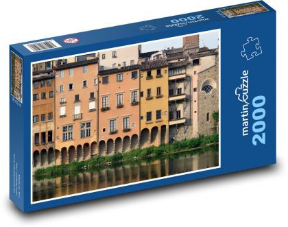 Florencia - Taliansko, budovy pri rieke - Puzzle 2000 dielikov, rozmer 90x60 cm 