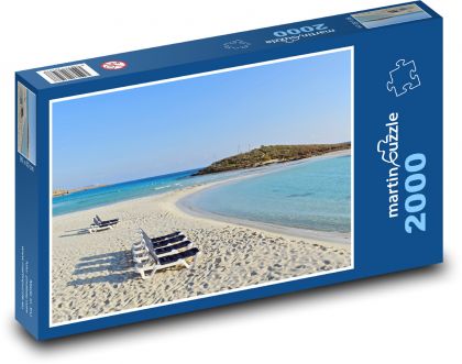 Písečná pláž - moře, laguna - puzzle 2000 dílků