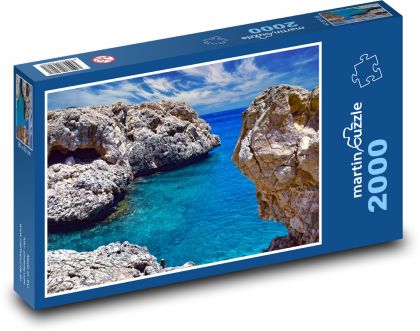 Skály v moři - příroda, ocán - Puzzle 2000 dílků, rozměr 90x60 cm