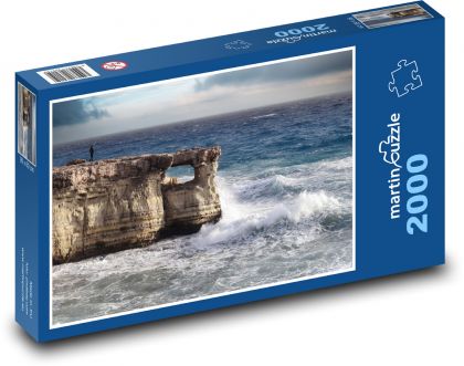 Urwisko - fale na wybrzeżu, morze - Puzzle 2000 elementów, rozmiar 90x60 cm