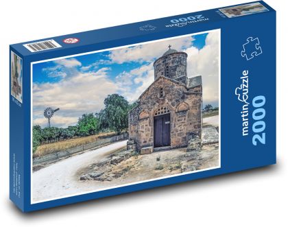 Stredoveký kostol - architektúra, Cyprus - Puzzle 2000 dielikov, rozmer 90x60 cm 