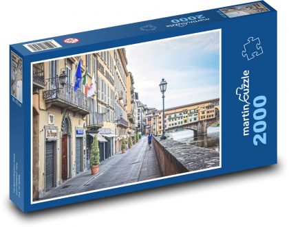 Promenáda pri rieke - Florencia, Taliansko - Puzzle 2000 dielikov, rozmer 90x60 cm 