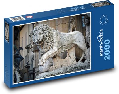 Socha leva - námesí Piazza Della Signoria, Taliansko - Puzzle 2000 dielikov, rozmer 90x60 cm 