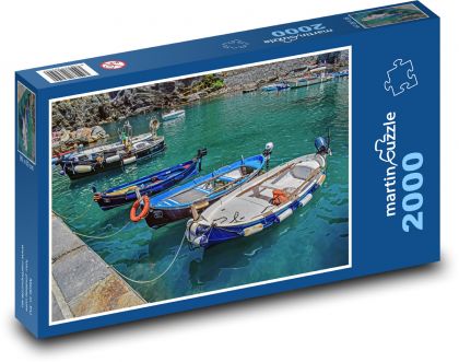 Lode v prístave - more, Taliansko - Puzzle 2000 dielikov, rozmer 90x60 cm 