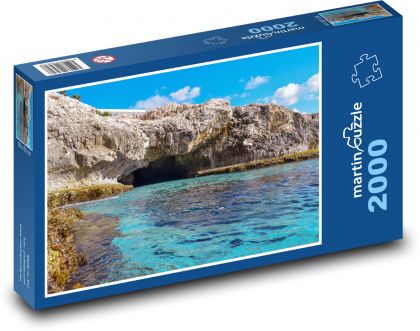 Mořská jeskyně - útesy, skalní formace  - Puzzle 2000 dílků, rozměr 90x60 cm