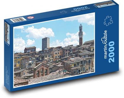 Siena - Itálie, staré město  - Puzzle 2000 dílků, rozměr 90x60 cm