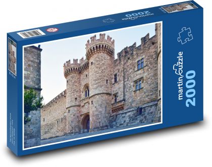 Stredoveký hrad - Rhodos, kameň - Puzzle 2000 dielikov, rozmer 90x60 cm 