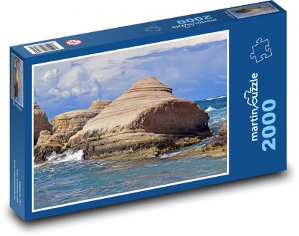 Skalní formace - pobřeží, moře - Puzzle 2000 dílků, rozměr 90x60 cm