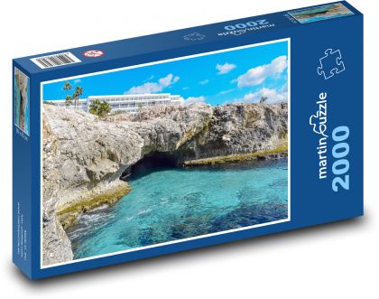 Útes - pobřeží, mořská jeskyně - Puzzle 2000 dílků, rozměr 90x60 cm