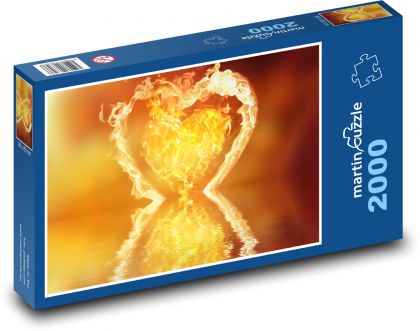 Srdce - oheň, láska - Puzzle 2000 dielikov, rozmer 90x60 cm 