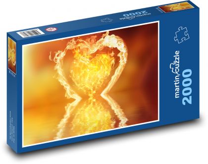 Heart - fire, love - Puzzle 2000 pieces, size 90x60 cm 