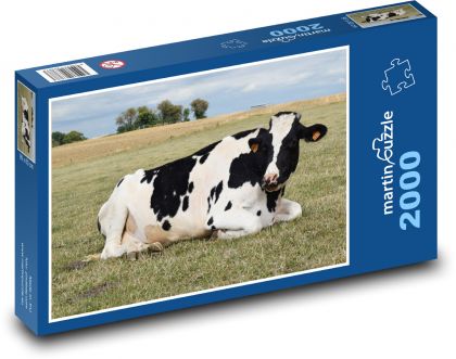 Kráva - farma, louka - puzzle 2000 dílků