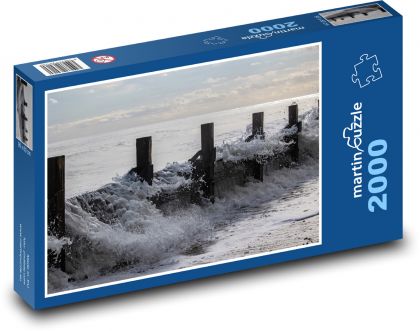 Fale - morze, wybrzeże - Puzzle 2000 elementów, rozmiar 90x60 cm