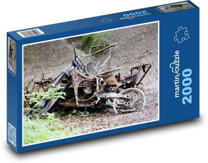 Motorrad - Wrack, verlassen - Puzzle - 2000 Teile