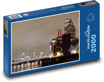 Panoráma Londýna - nočný záber, Anglicko - Puzzle 2000 dielikov, rozmer 90x60 cm 
