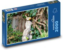 Socha - pták, červenka Puzzle 2000 dílků - 90 x 60 cm