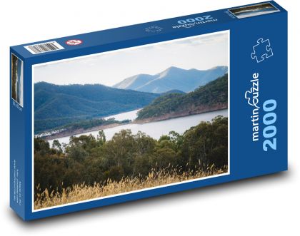 Horské jazero - les, hory - Puzzle 2000 dielikov, rozmer 90x60 cm 