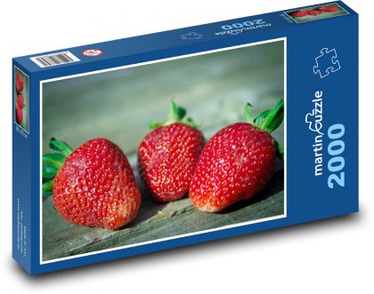 Červené jahody - ovocie, bobule - Puzzle 2000 dielikov, rozmer 90x60 cm 