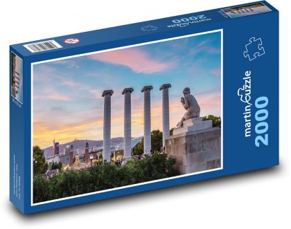 Barcelona - náměstí Plaza, západ slunce - puzzle 2000 dílků