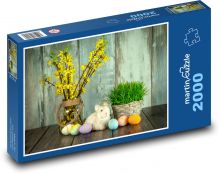 Wielkanoc - zając, jajka Puzzle 2000 elementów - 90x60 cm
