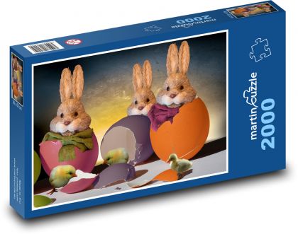Easter Bunny - Easter Eggs, Decoration - Puzzle 2000 pieces, size 90x60 cm 