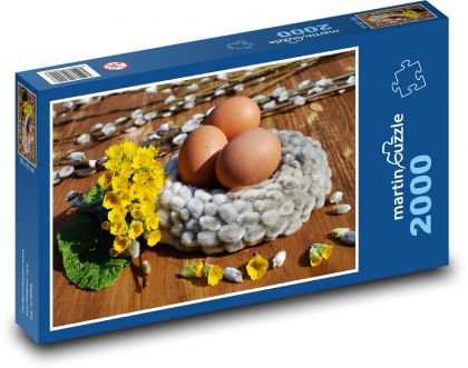 Velikonoční vajíčka - květina, vejce - Puzzle 2000 dílků, rozměr 90x60 cm