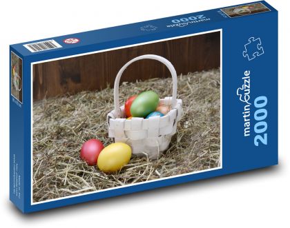 Easter eggs - basket, eggs - Puzzle 2000 pieces, size 90x60 cm 