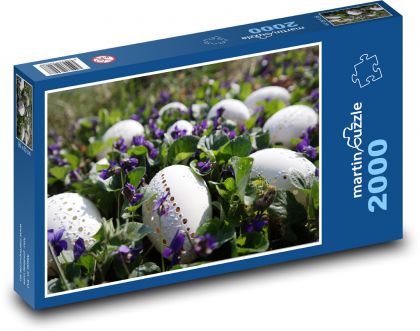 Kraslice - fialka, velikonoce - puzzle 2000 dílků