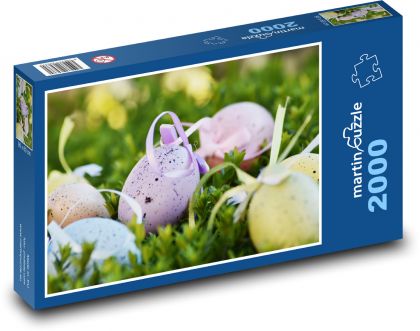 Wielkanoc - kolorowe jajko, dekoracja - Puzzle 2000 elementów, rozmiar 90x60 cm