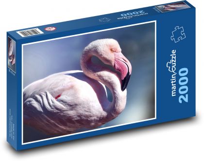 Ružový plameniak - vodný vták, zviera - Puzzle 2000 dielikov, rozmer 90x60 cm 