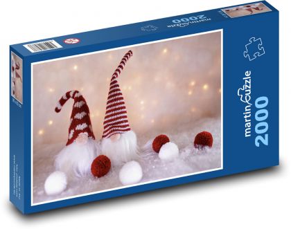 Vánoční skřítci - elfové, vánoce - Puzzle 2000 dílků, rozměr 90x60 cm