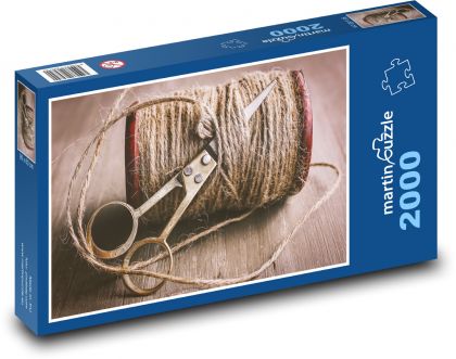 Seil - Schere, retro - Puzzle - 2000 Teile