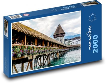 Lucerna - Szwajcaria, most - Puzzle 2000 elementów, rozmiar 90x60 cm