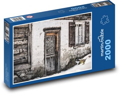 Venkovský dům - starý, stavba - puzzle 2000 dílků