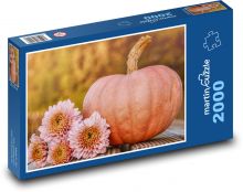Podzimní dekorace - dýně, květina Puzzle 2000 - 90x60 cm