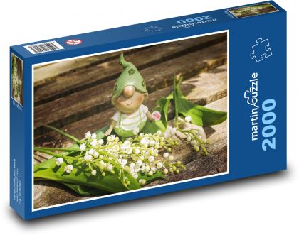 Ľalia údolia - elf, dekorácia - Puzzle 2000 dielikov, rozmer 90x60 cm 