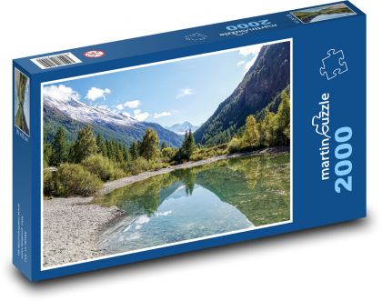 Horská krajina - stromy, príroda - Puzzle 2000 dielikov, rozmer 90x60 cm 