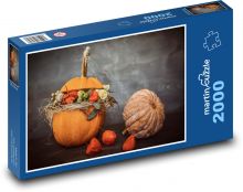 Tekvica - jeseň, dekorácie Puzzle 2000 dielikov - 90 x 60 cm