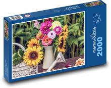 Sunflowers - bouquets, dahlias Puzzle 2000 pieces - 90 x 60 cm