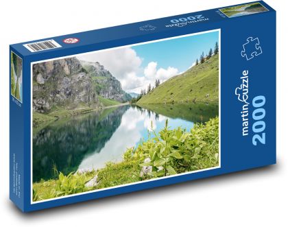 Jezioro Górskie - Alpy, Szwajcaria - Puzzle 2000 elementów, rozmiar 90x60 cm