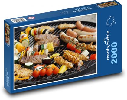 Grilled food - meat, grill skewers - Puzzle 2000 pieces, size 90x60 cm 