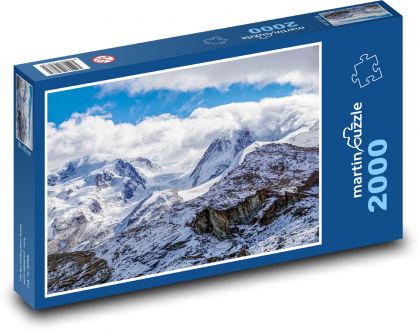 Horský svět - ledovec, Alpy - Puzzle 2000 dílků, rozměr 90x60 cm