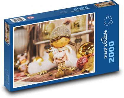 Vánoční dekorace - roztomilá postava, figurka - Puzzle 2000 dílků, rozměr 90x60 cm