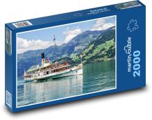 Lucernské jezero - parník, Švýcarsko Puzzle 2000 - 90x60 cm