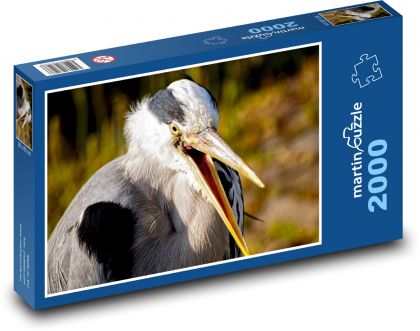 Czapla - ptak, czapla - Puzzle 2000 elementów, rozmiar 90x60 cm