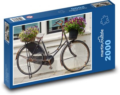 Fahrrad - Dekoration, Retro - Puzzle - 2000 Teile
