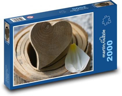 Srdce - drevo, láska - Puzzle 2000 dielikov, rozmer 90x60 cm 
