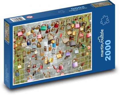 Visací zámky - most, milovat - Puzzle 2000 dílků, rozměr 90x60 cm
