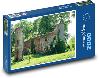 Ruiny hradu - památník, příroda  - Puzzle 2000 dílků, rozměr 90x60 cm